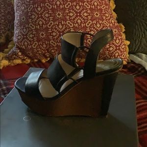 Vince Camuto navy wedge sandals